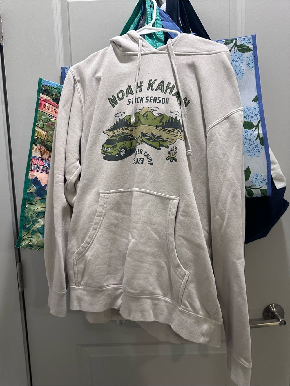 Cream Graphic Hoodie - Men's Pullover Sweater